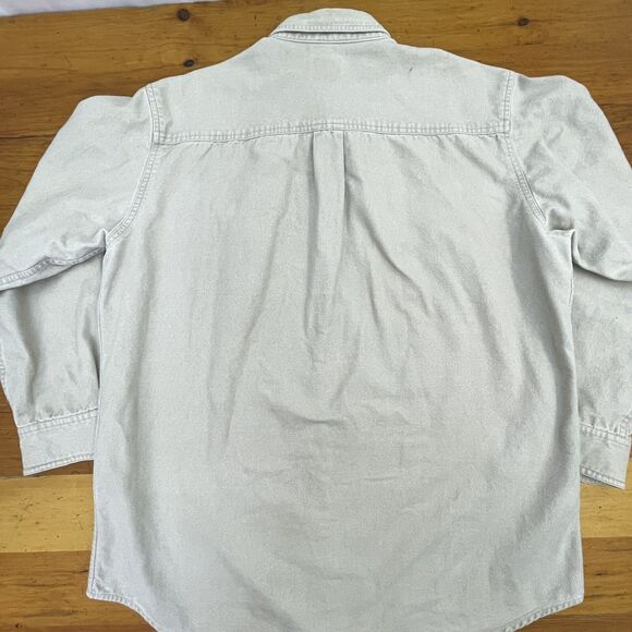 Guide Series Mens LT Large Tall Shirt Button Front Soft‎ Ivory Flannel Chamois - Picture 8 of 11